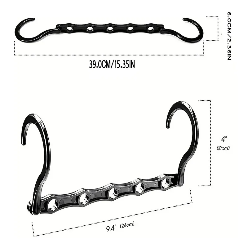 1-10pcs Plastic 5-Hole Foldable Hangers, Heavy Duty Space Saving Clothes Organizer Hangers, For Room Closet Wardrobe Home & Dor