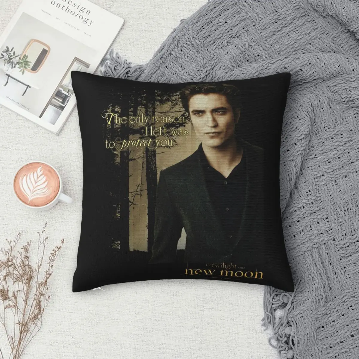 Twilight Edward Cullen Movie Retro Pillowcase Soft Polyester Cushion Cover Decorative Pillow Case Cover Home Square 40*40cm