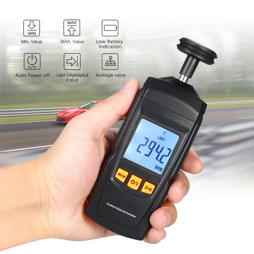 Digital Tachometer Adopt The MCU Electrooptical Technology Matching LCD Backlight Display High Resolution Handheld Tachometer