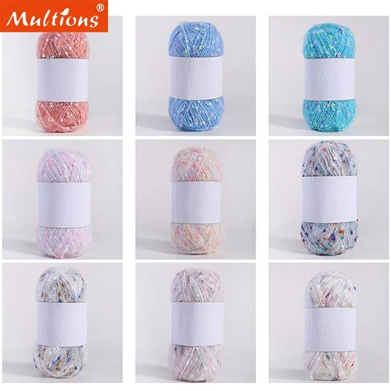 

50g/Ball Colorful Dots Mohair Yarns Hand Knitted Crochet Woven Scarf Shawl Crafts Yarns Soft Thread For Kinitting DIY Craft