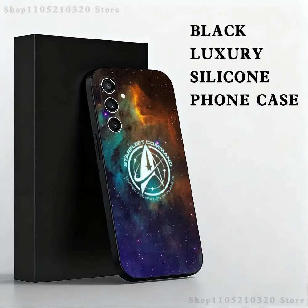حافظة هاتف S-Star Trek S-Ships لهاتف سامسونج S25، S24 Ultra، S20، S30 plus، S22 plus، S23، S30 Ultra 5G غلاف أسود من السيليكون #3