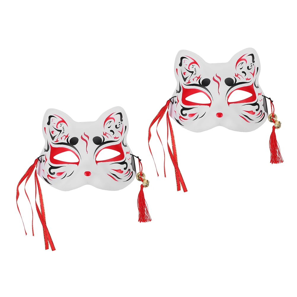 

2pcs Fox Mask Half Face Furry Foxes Cover Decoration Cosplay Kit Halloween Masquerade Animal Makeup Party Foxes Mask Decor