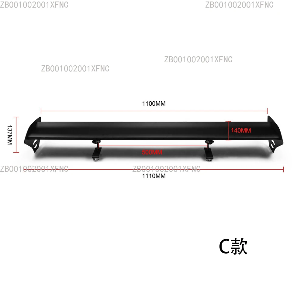 Universal Car Non-Punching Tail Wing-2-Door High-Mount GT Racing Style - Fixed Wind Wing - Trunk Decoration & Modification Part