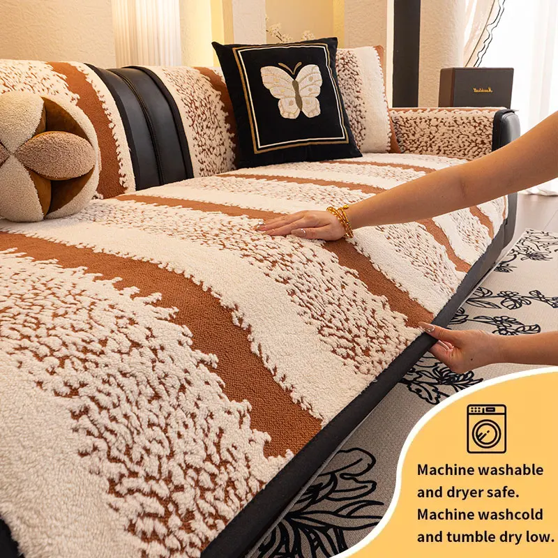 1PC-Advanced Baumwollsamt-Sofakissen, weich, warm, dick, rutschfest, Heimdekoration, Wohnzimmer, Schlafzimmer-Sofakissen