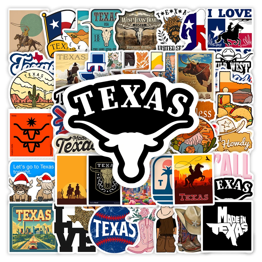 Texas State Stickers DIY Kids Toys Gift Decorative Decal for Laptop Journal Scrapbook Phone Bottles Luggage Waterproof