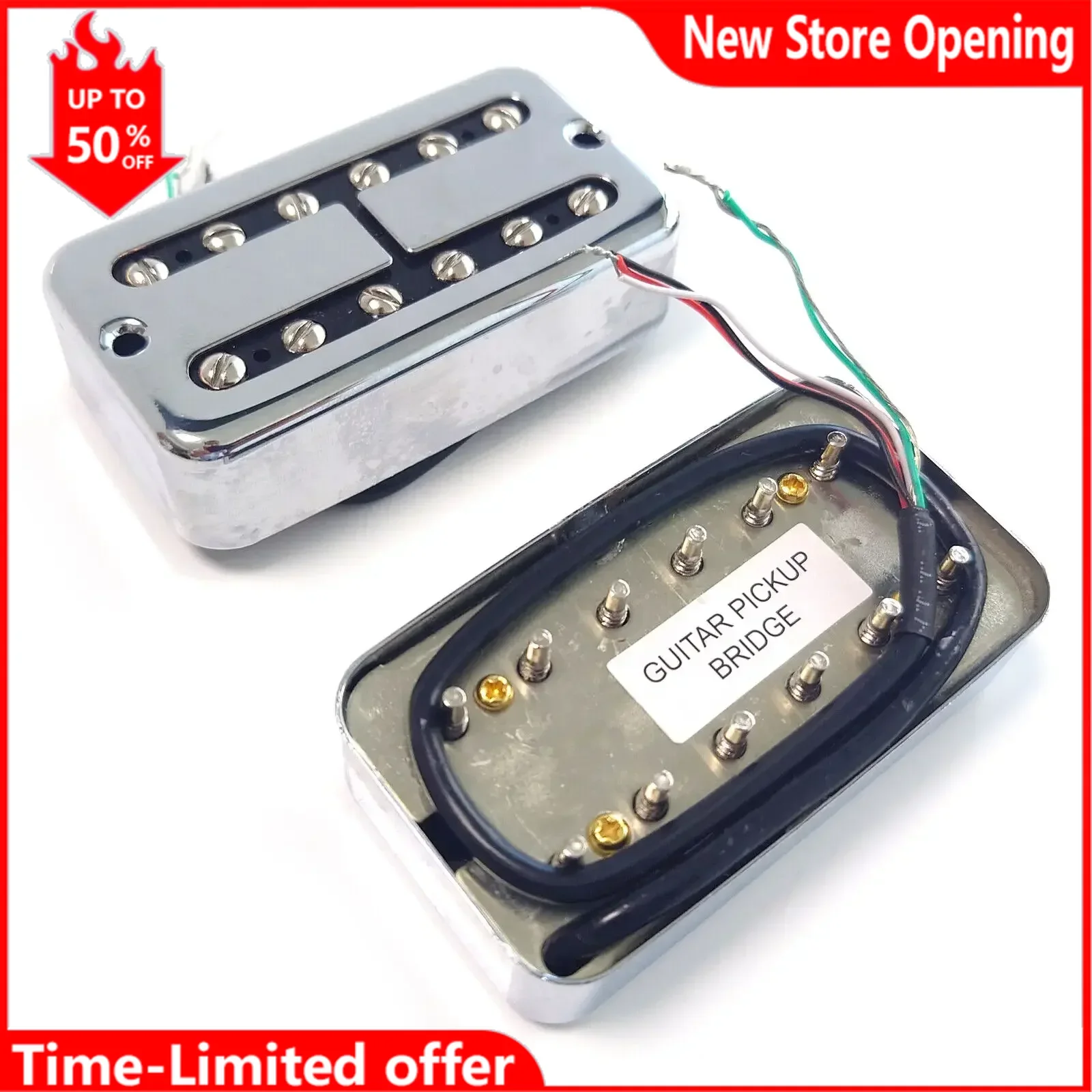 Alnico 5 Humbucker Pickups Set Vintage FilterTron Style Chrome N 7.5k B 8.6 For LP or Most Guitar  Replacement Parts