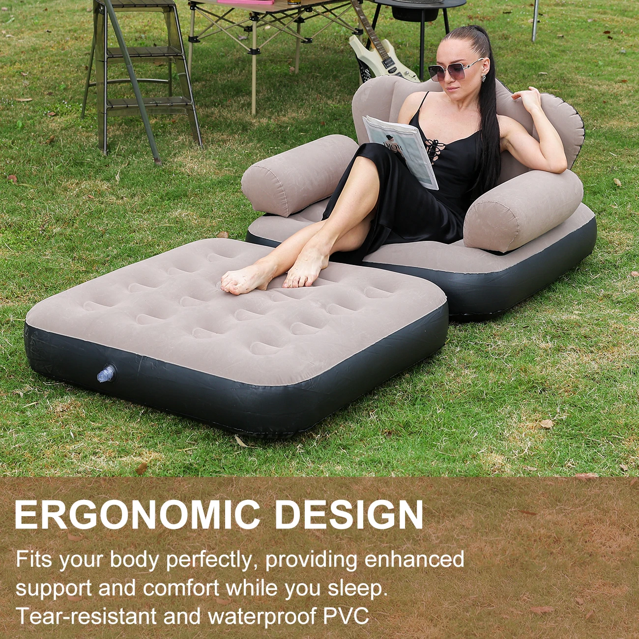 

Многофункциональный ленивый надувной диван, комбинированный диван, портативный диван для улицы, подходит для пляжного кемпинга, музыкального фестиваля Inflata