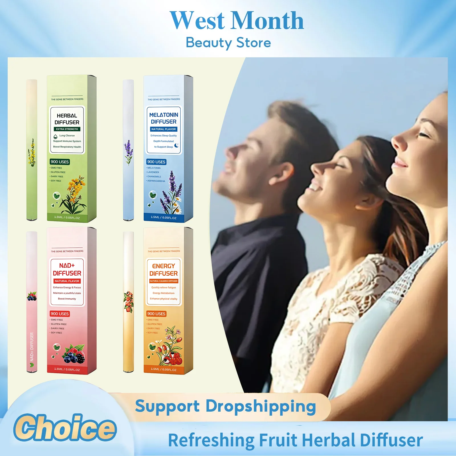 Herbal Diffuser Clear Breathing Boost Immunity Improve Vitality Relief Fatigue Enhance Focus Deep Nourishing Air Freshener Stick