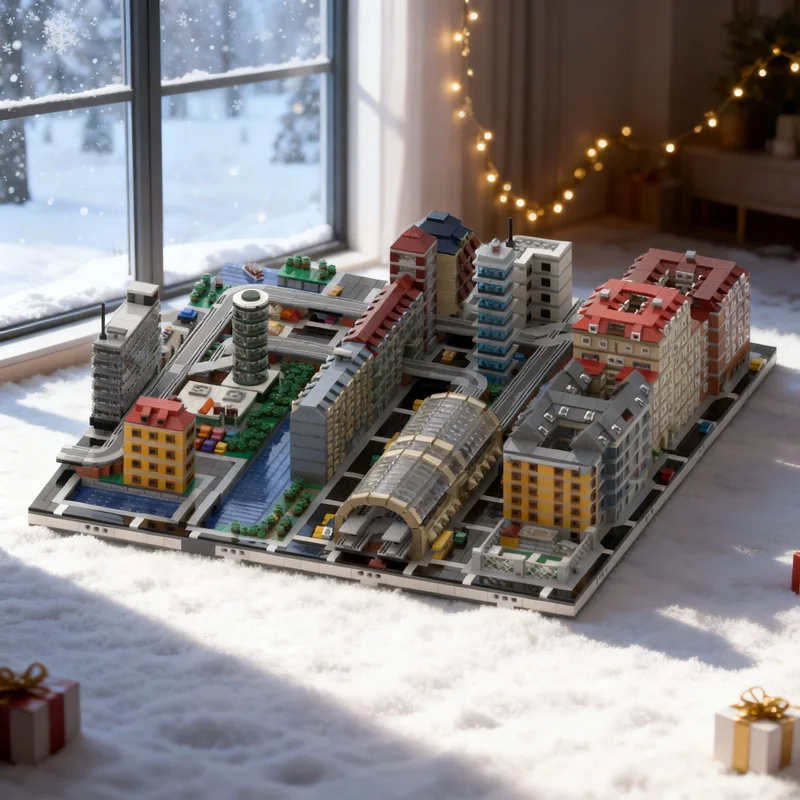 

Конструктор MOC Micropolis Collection 3 16: 6989 деталей, архитектурная модель, строительные блоки, креативный подарок, декор для витрин, премиум-качество