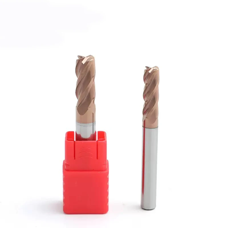 HRC55 Tungsten Steel Milling Cutter, 4-side CNC Vertical Milling Tool, Solid Hard Alloy Milling Cutter