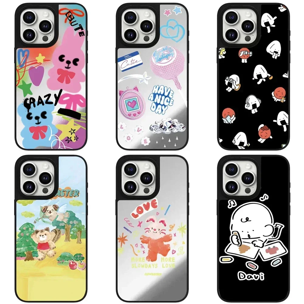 Cartoon Sushi Mirror Magnetic iPhone 11 12 13 15 14 Pro Max Protective Case, Fits iPhone 15 Pro Max