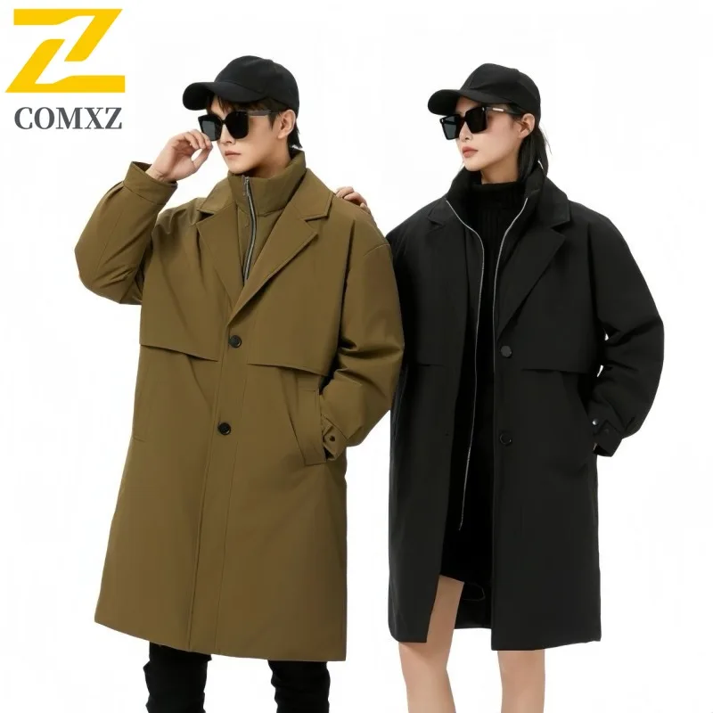 

Men's Warm Tactics Jacket Winter Fashionable High Quality Thick Fleece Warm Fur Collar Parka Casual Mid-length Cold-proof Coat