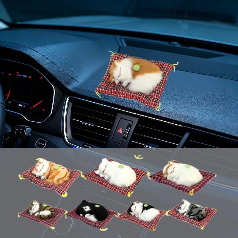 Cat Plush Toy Simulation Meow Cat Car Dashboard Ornament Home Desk Decor Cute Gift for  Friends Multiple Styles Available