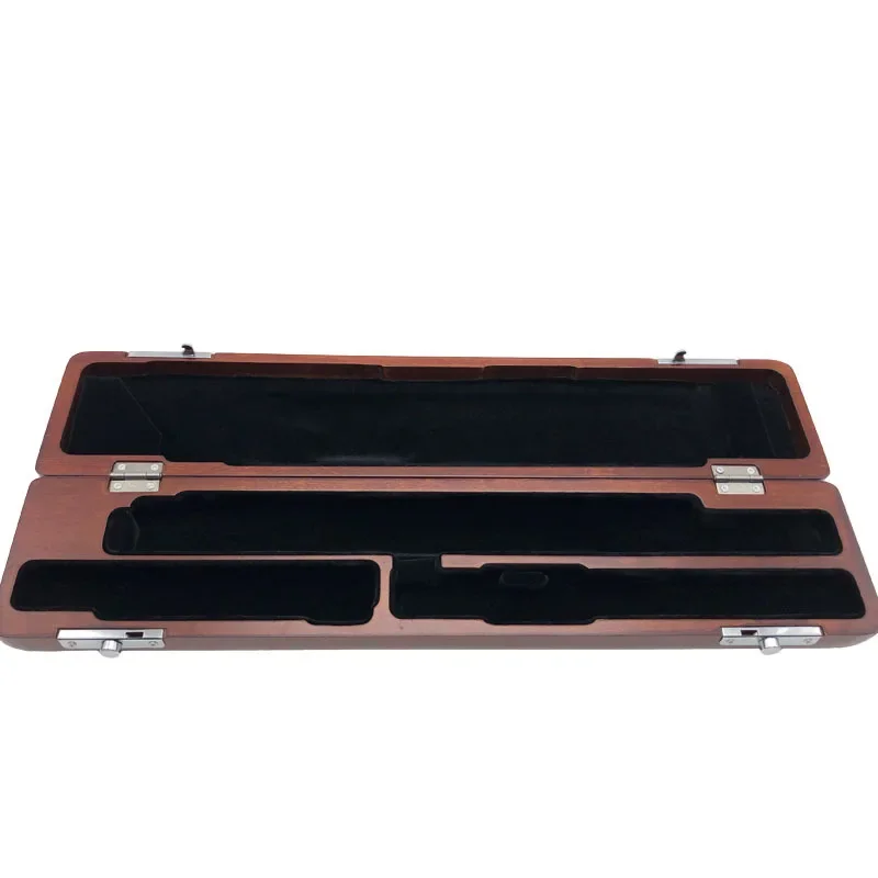 Professional Flute Protection Case, Shockproof Wooden Box with Custom Padding for 16/17-Hole Flutes