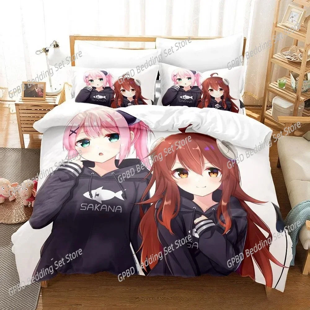 New Anime Girls The Demon Girl Next Door 3D Bedding Set Duvet Cover Pillowcases Single Twin Full Size Home Decor Quilt Boys Gift