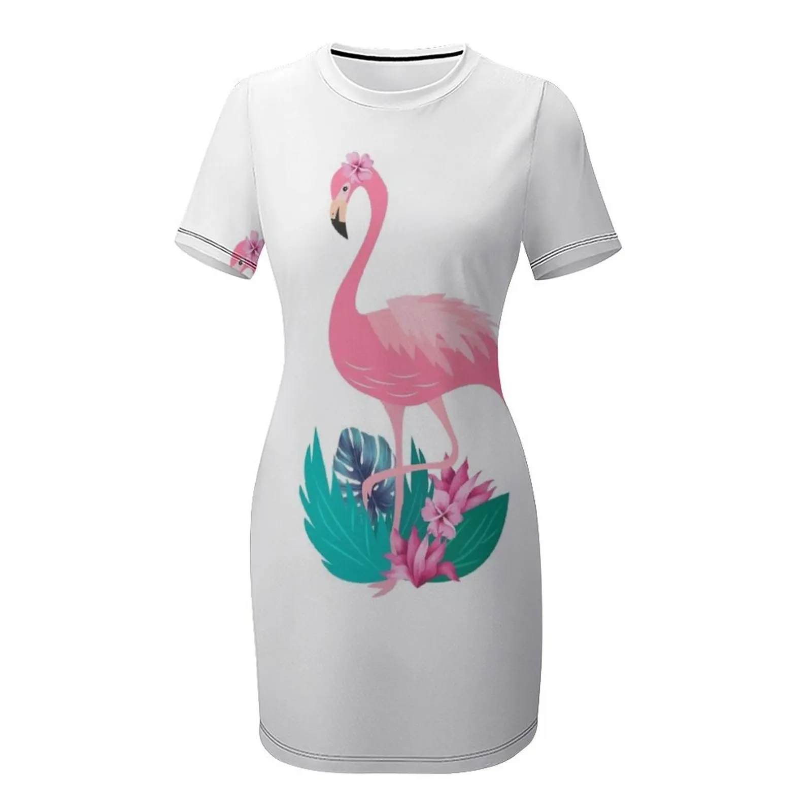 Pink Flamingo Classic T-Shirt Short Sleeved Dress birthday dress for women evening dress ladies