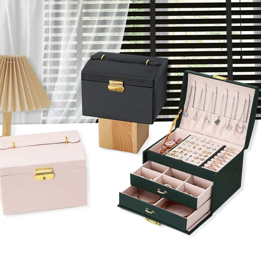 

1Pc, Lock Arch Three-Layer Jewelry Box, Suitable for All Kinds of Jewelry Storage Bags