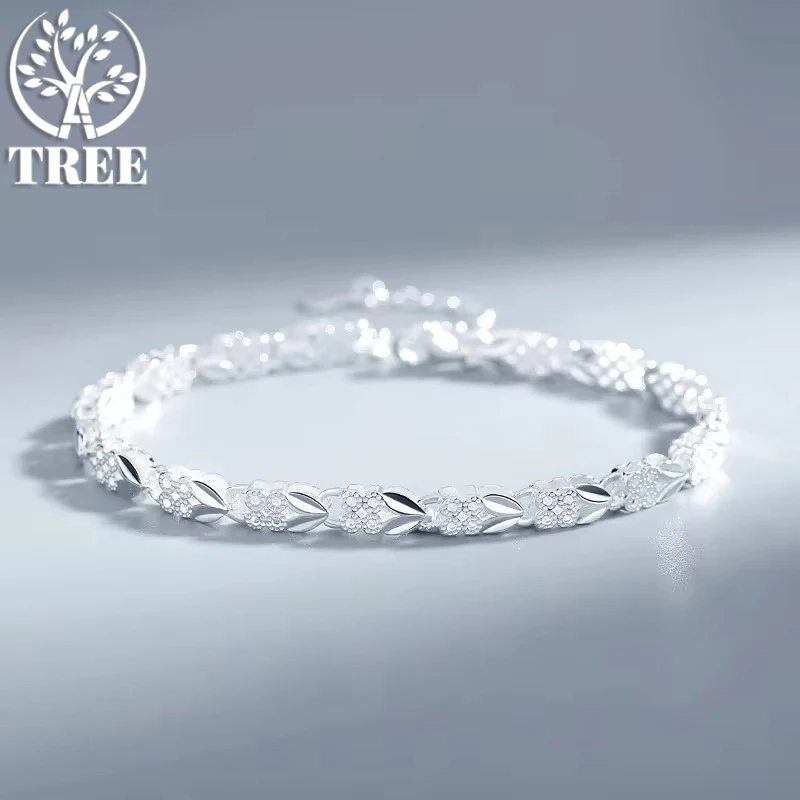 ALITREE 925 Sterling Silver Fashion Wiele stylów Bransoletka Łańcuch dla kobiet Zaręczyny Wesele Piękna biżuteria Prezent