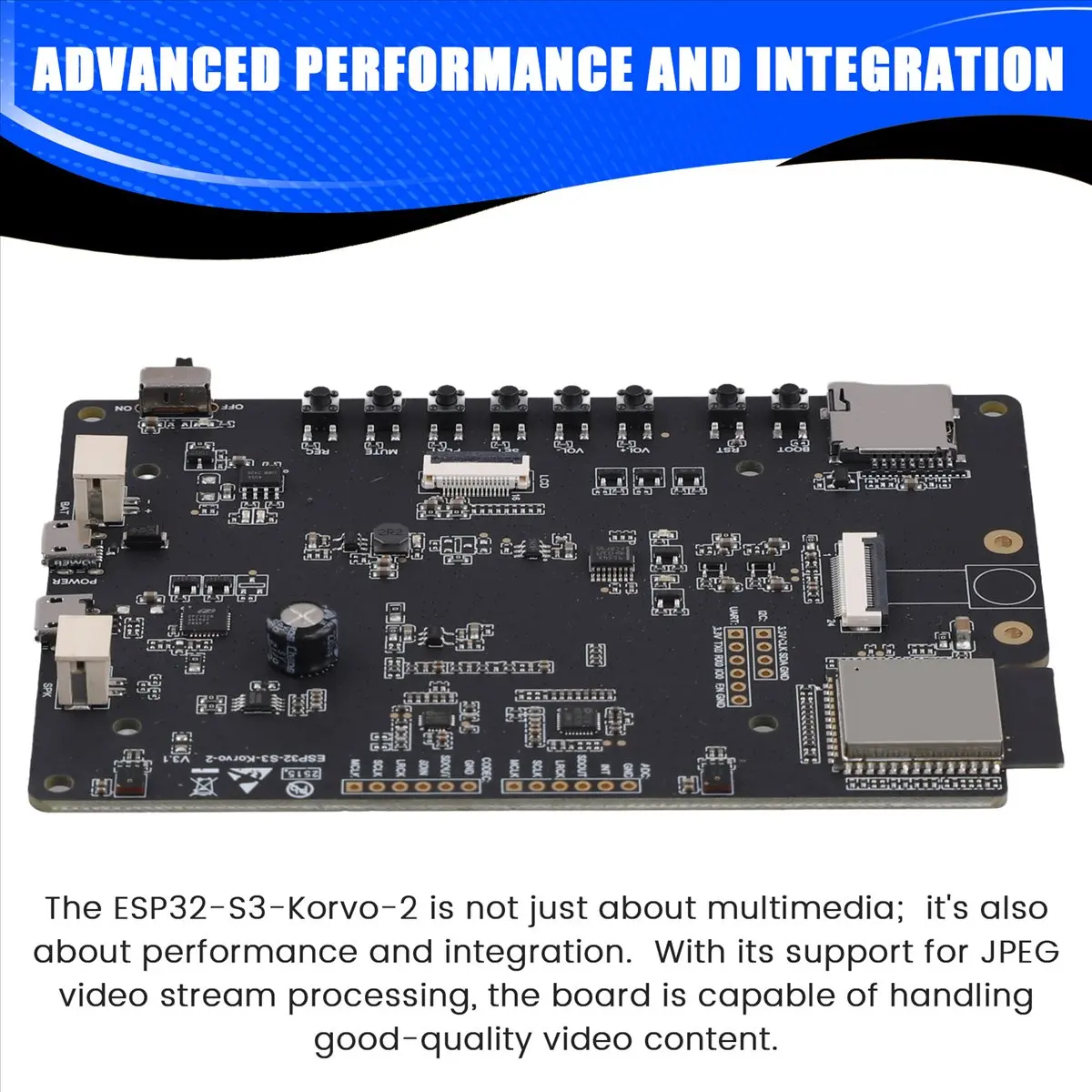 

(A26M) ESP32-S3-Korvo-2 V3.1 DevelopmentBoard Dual-Microphone Array Integrated Peripherals Support JPEG Video Stream Processing