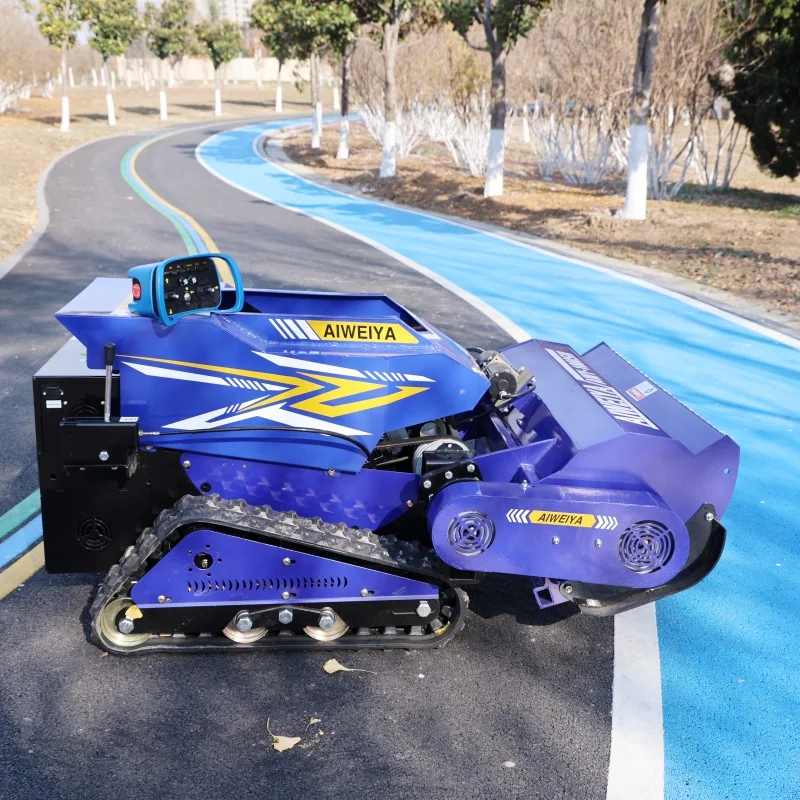 Customized High Quality Flail Lawn Mower - Hot-Selling Agriculture Remote Control Robot with All Terrain Rubber Tracks