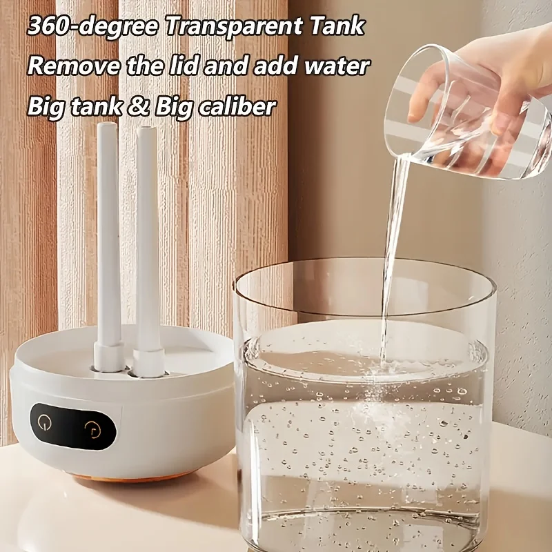 1 white transparent large capacity dual spray screen digital display 4500ml desktop humidifier