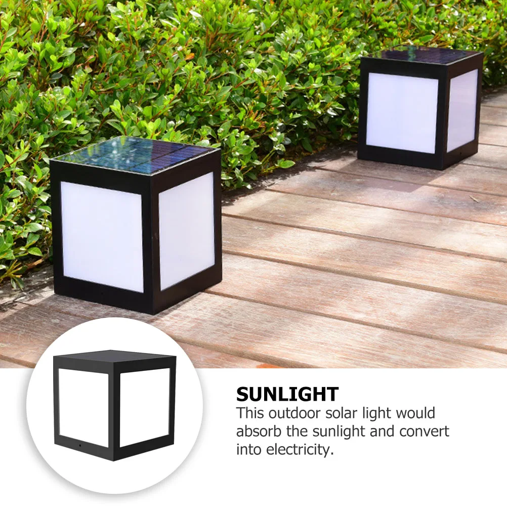 

1Pc Solar Powered Led Wall Lamp Waterproof Outdoor Landscape Light Automatic Charging Black