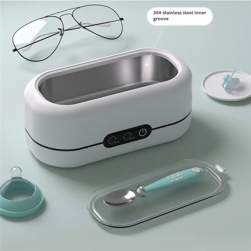 

ABUF-Ultrasonic Jewelry Cleaner 12Oz With Digital Timer, Portable Jewelry Cleaner Ultrasonic Machine For Eyeglasses US Plug