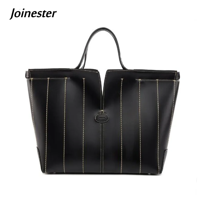 Striped Large Tote for Commuting Ladies' Casual Soft Handbag Versatile Concise Shoulder Bags Women Fashion Travel Bag