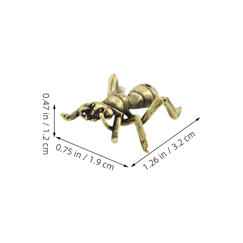 Retro Brass Ant Tea Pet Vintage Aged Finish Detailed Sculpture Tabletop Decor for Tea Ceremony Desk Shelf Living Room Decor
