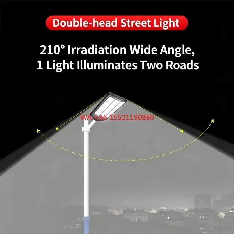 wmwmnu 400W IP65 Waterproof LED Solar Street Light All in One for Outdoor and Warehouse Use Premium Solar Lighting