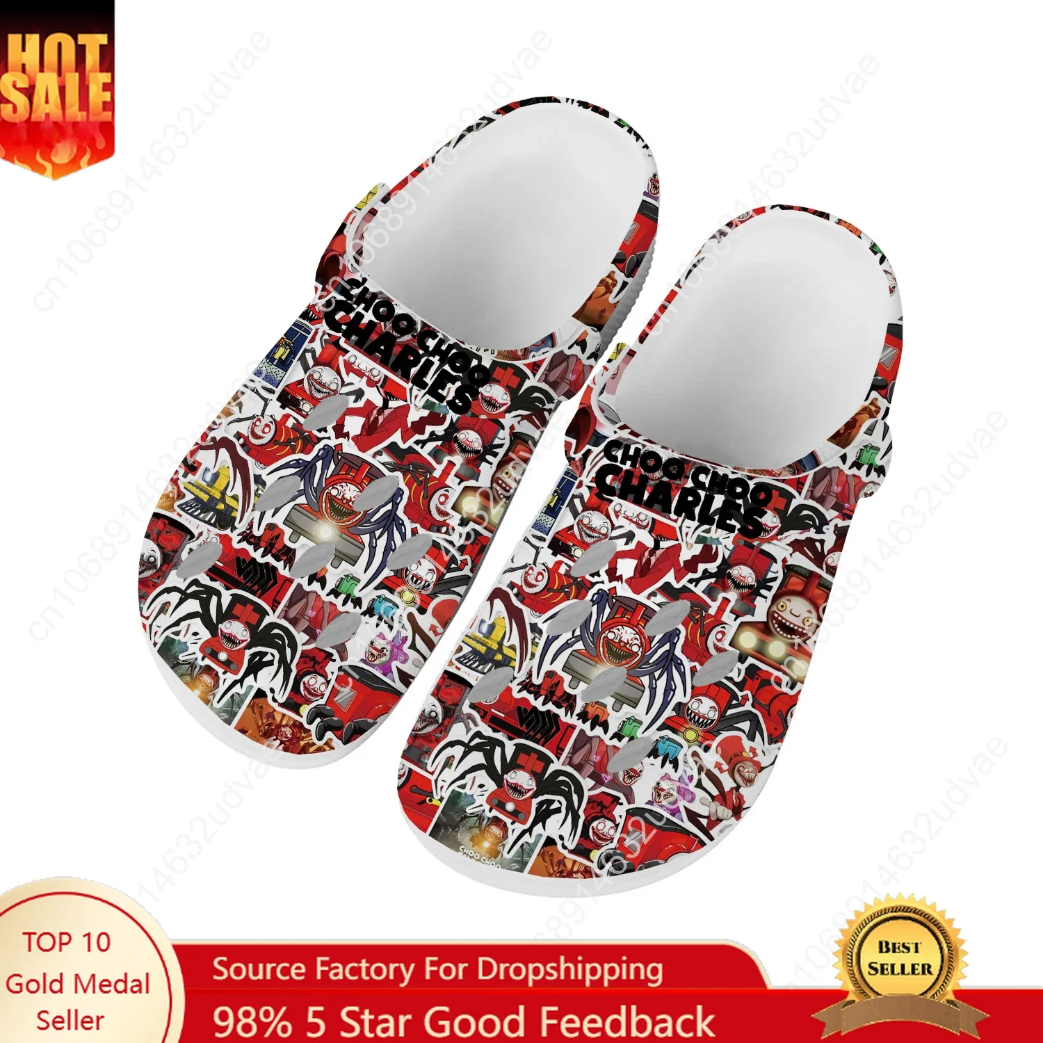 

Choo-Choo Charles Water Shoes Mens Womens Comfortable Fashion Home Garden Clogs Customizd Sandals Beach Breathable Hole Slipper