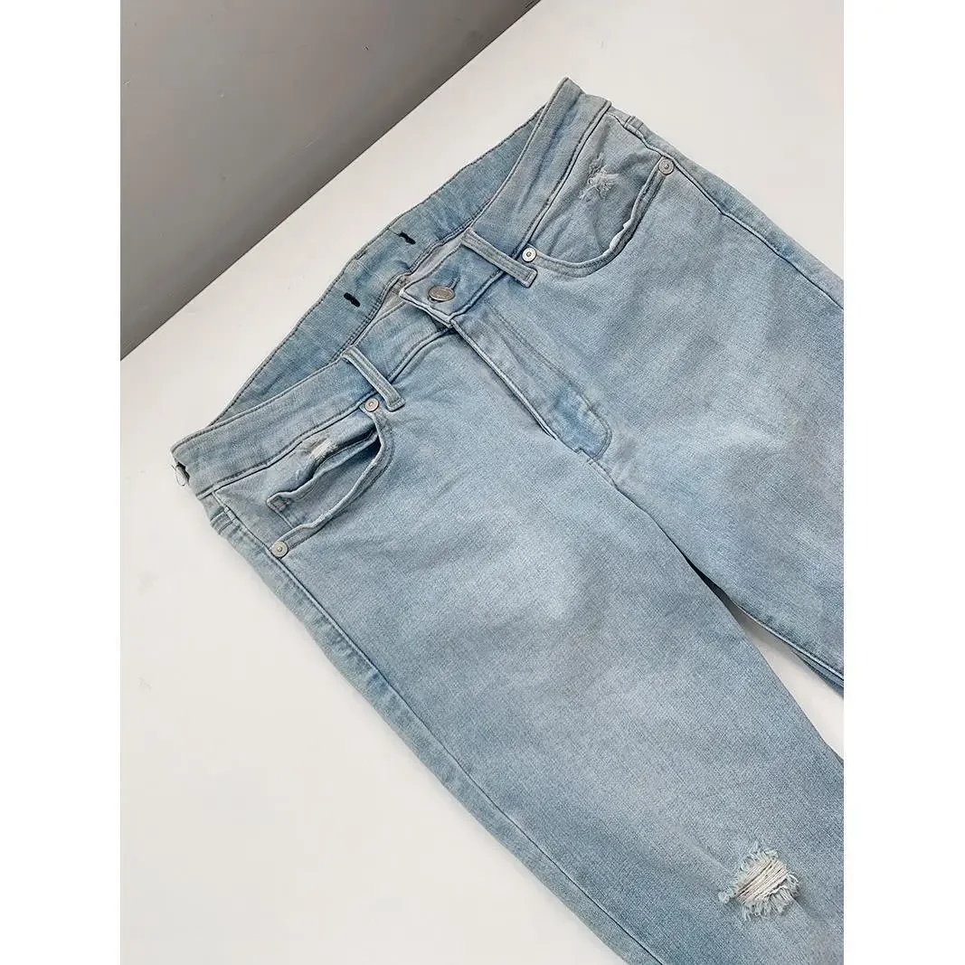 Calças jeans rasgadas femininas, leggings invisíveis com zíper, calças virilha abertas, calças skinny stretch azuis, jeans de namorado fino, sexo ao ar livre