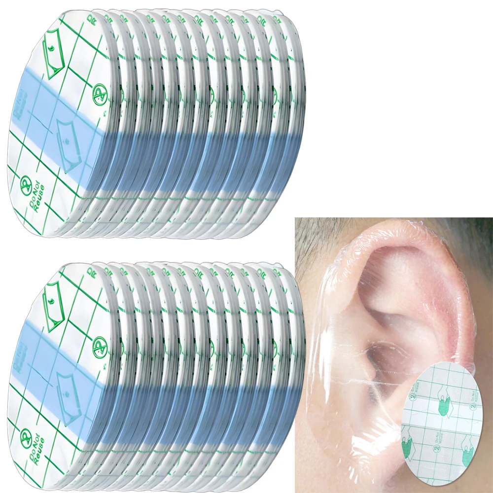 

20pcs Waterproof Ear Protectors Disposable Ear Stickers Plastic Swimming Cover Caps for Babies Kids Adults