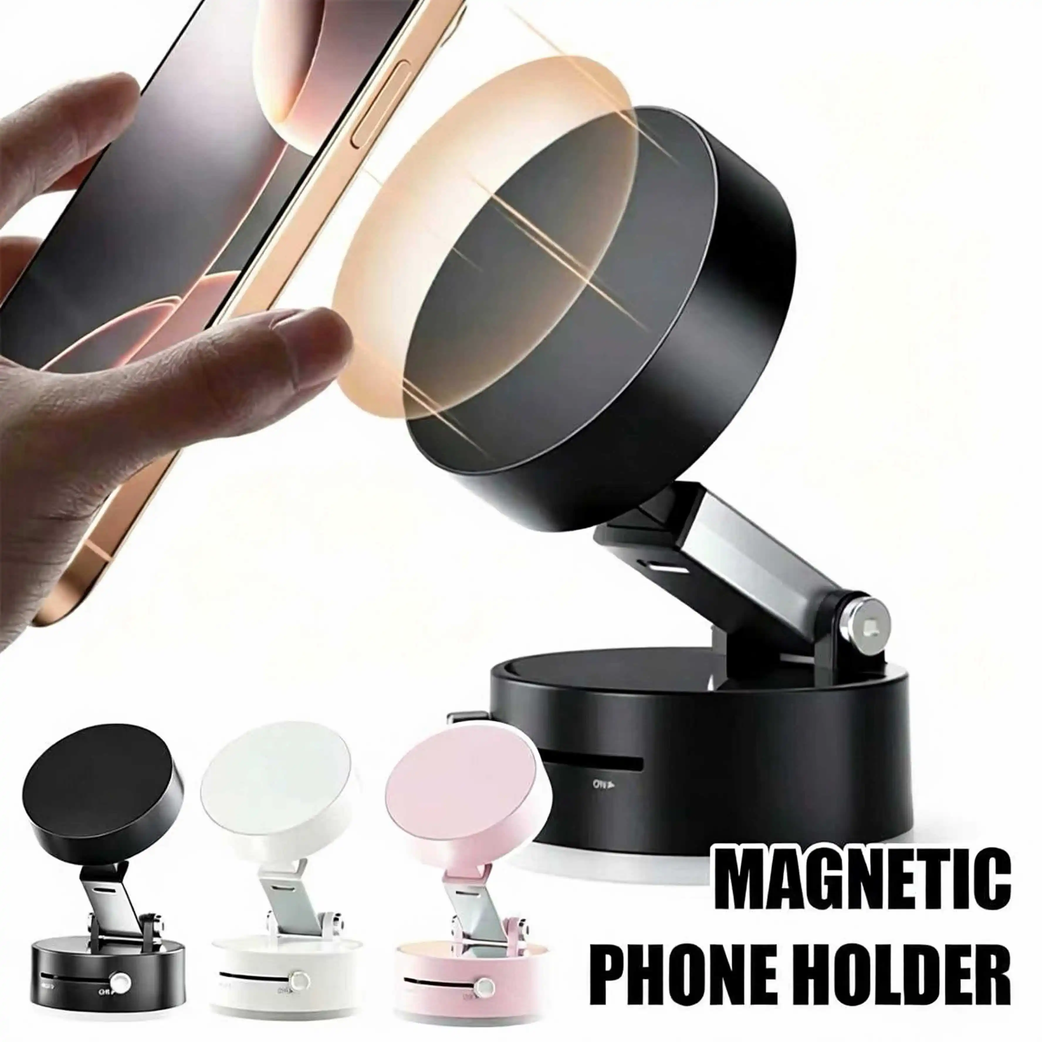 

Foldable Magnetic Phone Mount Vacuum Suction Cup TPE Base Portable Hands-Free Stand for Multi-Scenario Application
