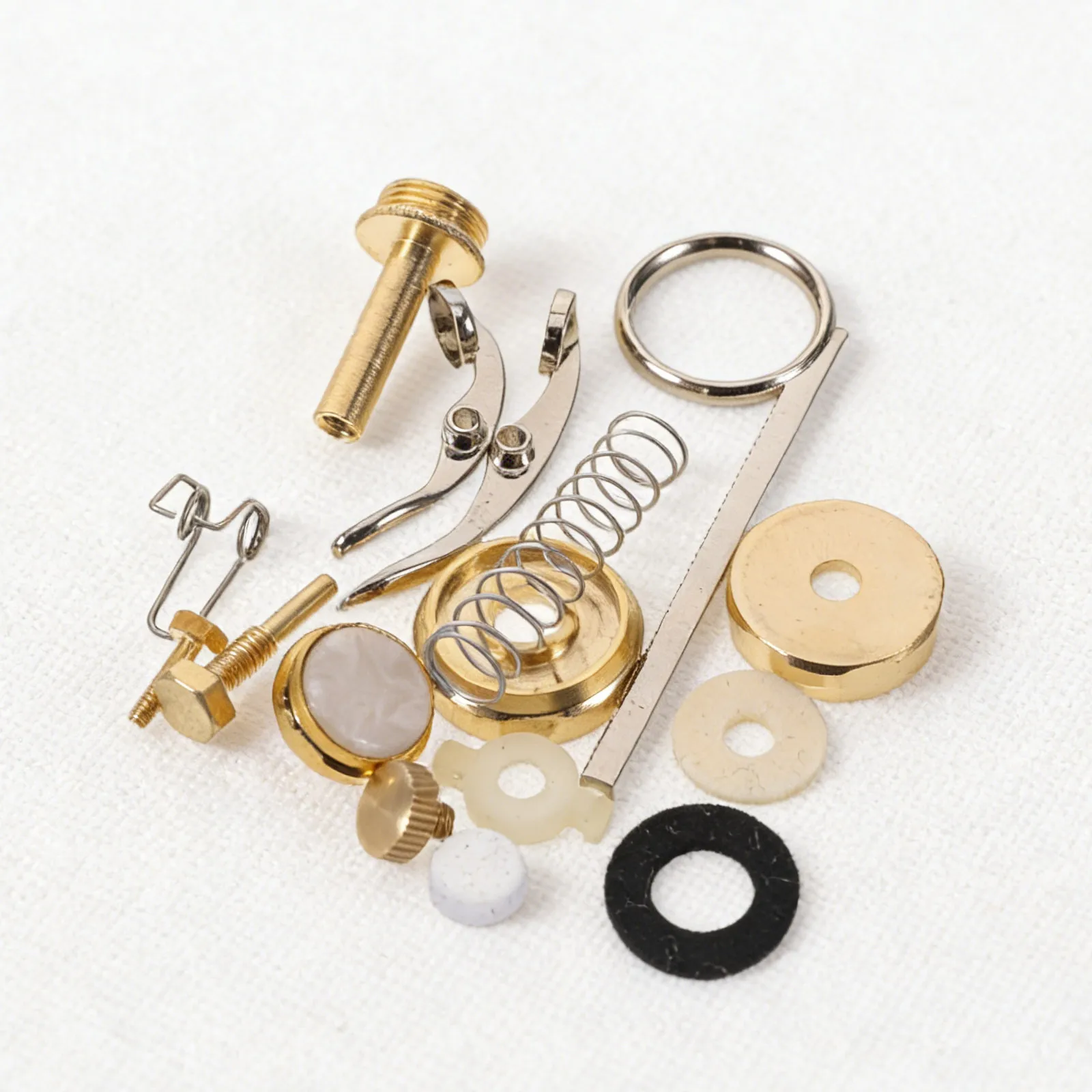 1Set Trumpet Valve Repair Replacement Parts B-Flat Valve Cap Buttons Springs Piston Guides Felt Washers Finger Button System