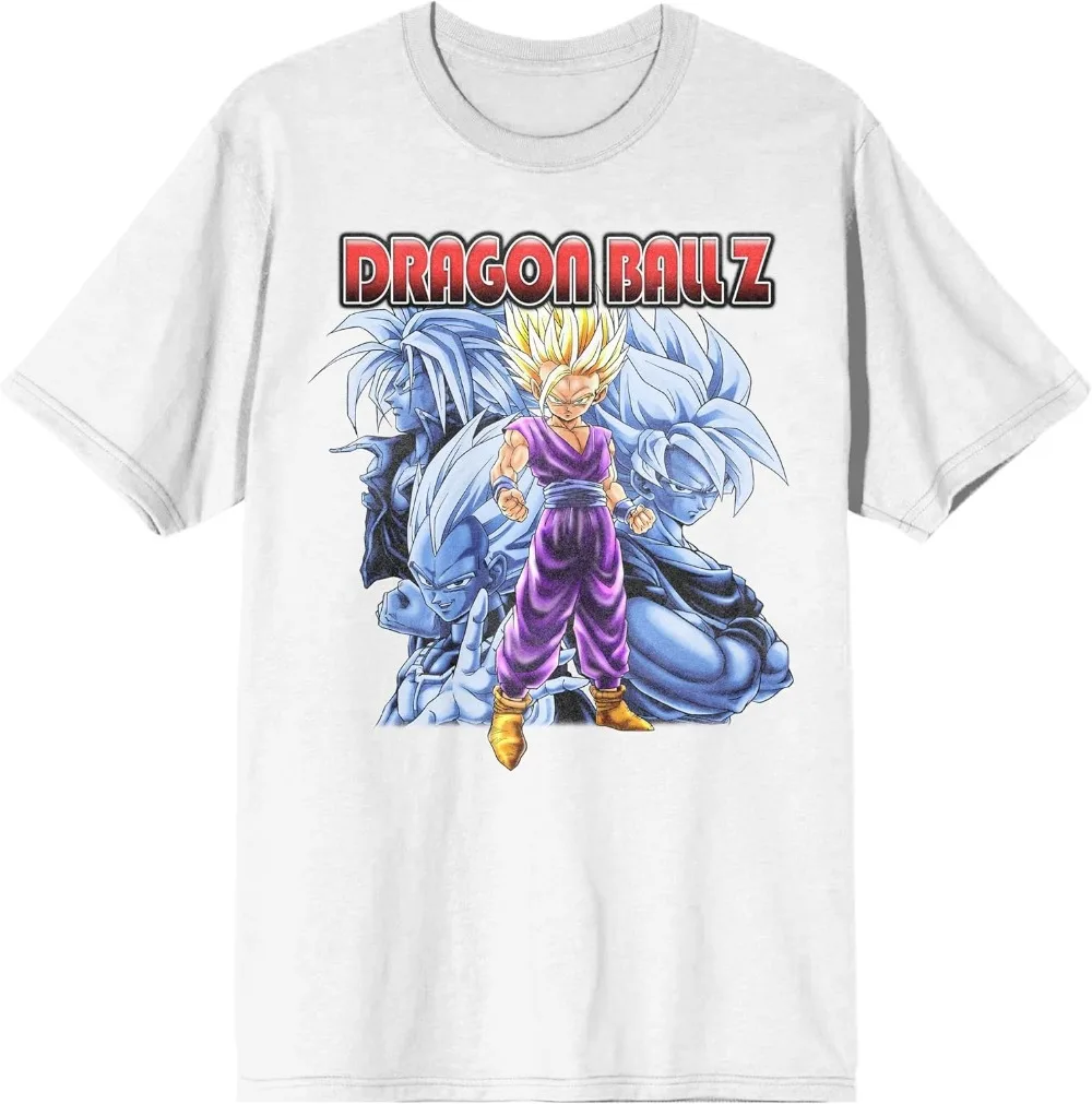 2026 Sommer Dragon Ball Retro 100% Baumwolle Herren T-Shirt Oversized Super Saiyan 2 Gohan Print Top, Unisex & Familien-Matching Locker Geschnitten