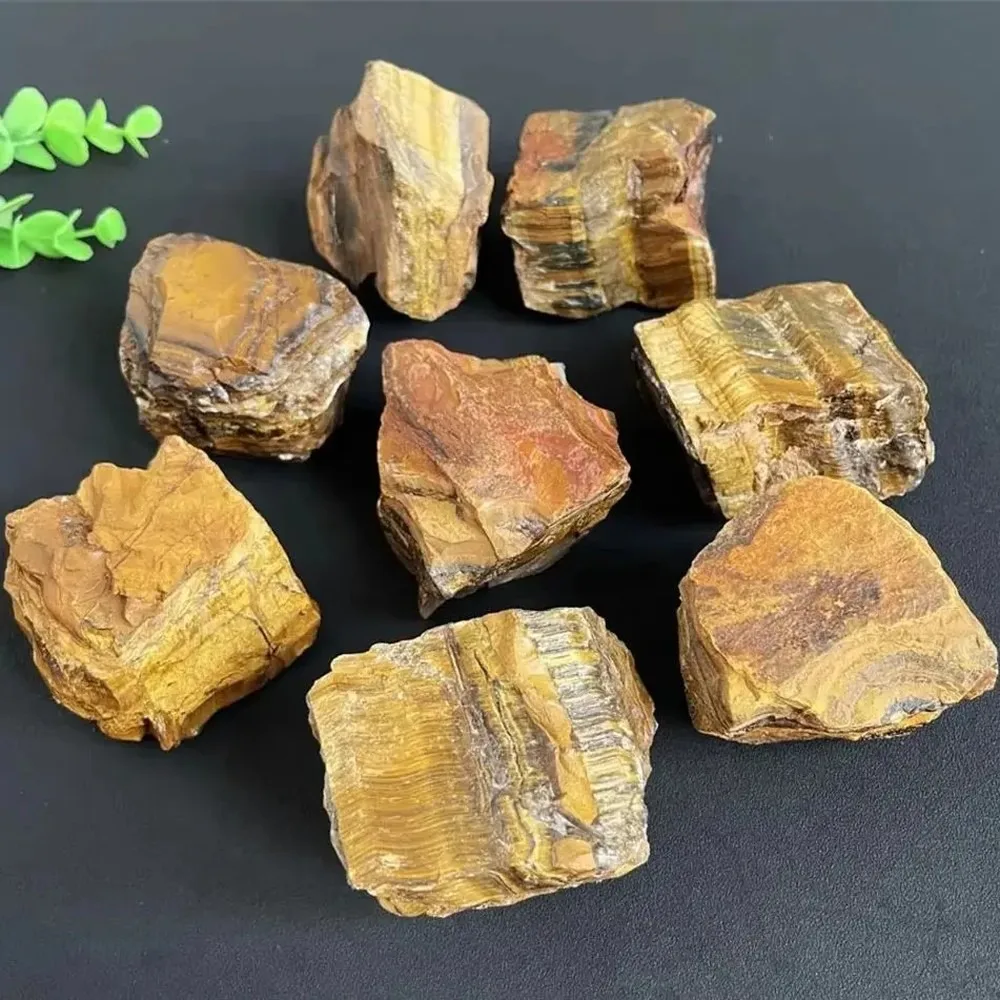 Polished Natural Tiger Eye Rough Stone, Raw Quartz Crystal Specimen, Reiki Healing Mineral for Aroma Diffuser, Feng