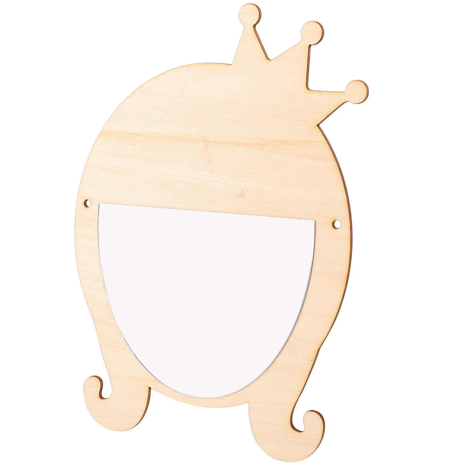

Cute Wooden Makeup Mirror For Women Decorative Wall Mount Lightweight Acrylic Mirror Cartoon Style Portable Gift Home