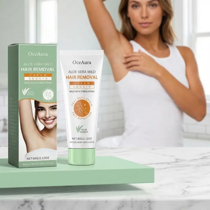 

Aloe Vera Gentle Hair Removal Cream For Sensitive Intimate Bikini Leg Permanent Inhibitor Painless Application Home