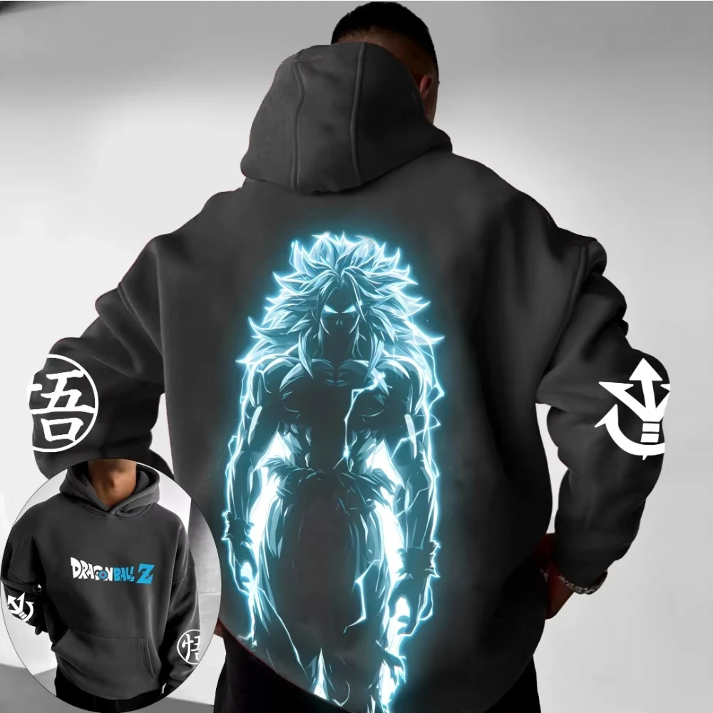 La felpa con cappuccio da uomo Dragon Ball Z trasforma in Blue Goku Autunno/Inverno da uomo e da ragazzo a maniche lunghe, comoda da indossare per genitori e figli