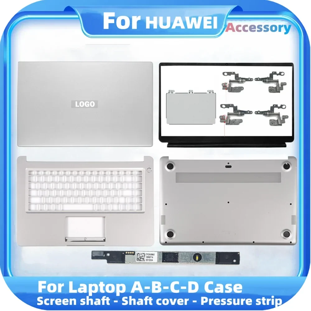 

New LCD Back Cover For HUAWEI MateBook D MRC-W50 MRC-W60 PL-W19 Front Bezel Hinges Palmrest Bottom Case Touchpad Camera