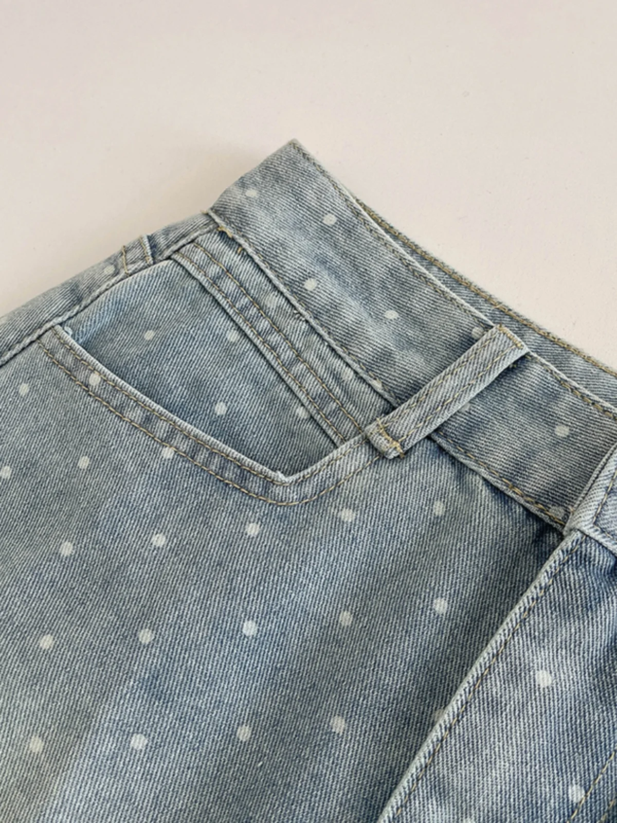 

Повседневные широкие джинсы с высокой талией и цветочным принтом, новые летние корейские женские джинсовые брюки с высокой талией в горошек и цветочным принтом