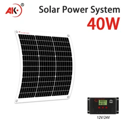 AK 40W flexible solar panel 21v 18v high efficiency battery charger module is suitable for camping car boat RV solar panel