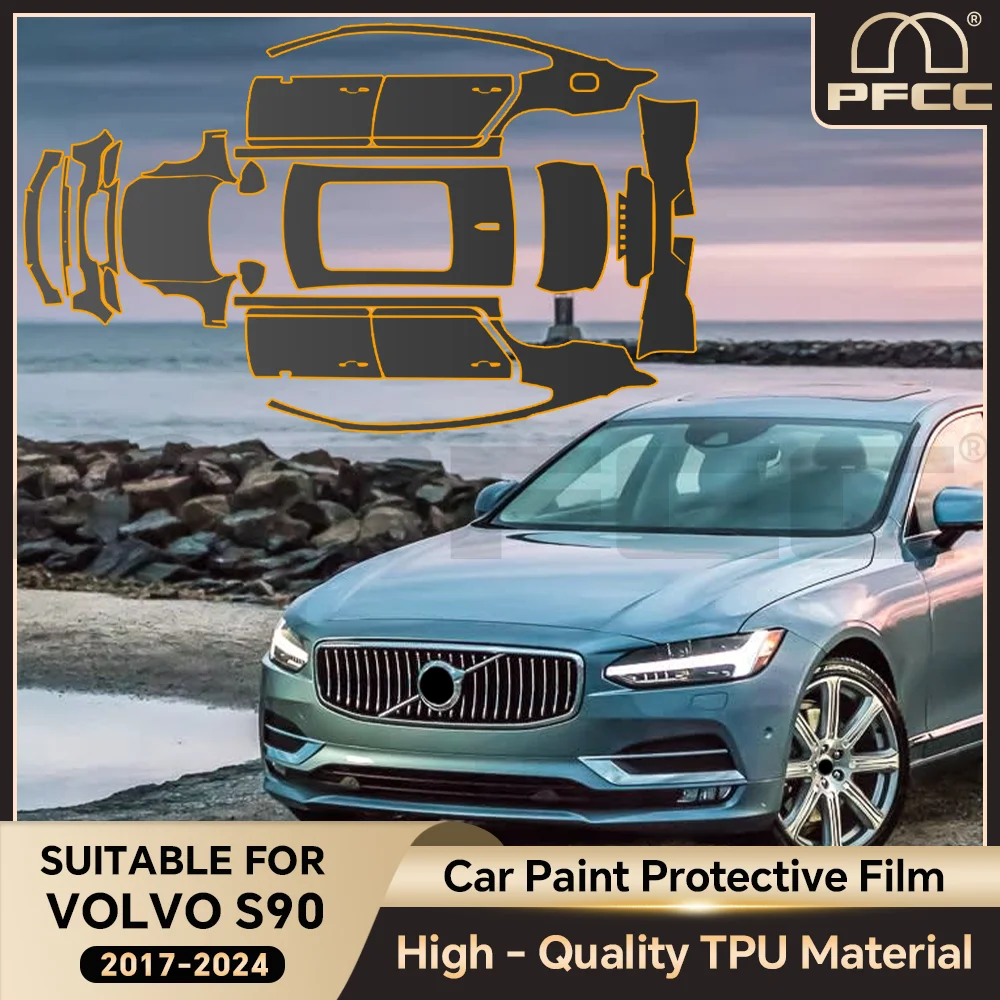 

For Volvo S90 2017-2024 TPU Paint Protection Film Anti-scratch Car Body Clear Bra Pre-cut PPF Resistant Invisible Repairable Kit