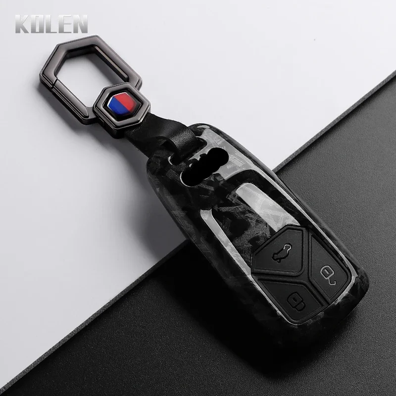 ABS Carbon Faser Auto Schlüssel Fall Abdeckung Für Audi A4 B9 A5 A6 8S 8W Q5 Q7 4M S4 S5 S7 TT TTS TFSI RS Schutz Shell Fob Zubehör