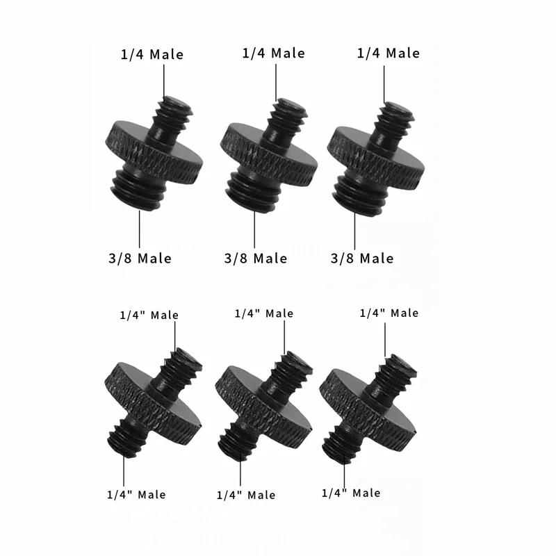 2/4 قطعة العالمي كاميرا تحويل المسمار 1/4 ذكر إلى 3/8 M4 M5 M6 M8 M10 ذكر المسمار ترايبود Monopod محول تركيب التصوير #2