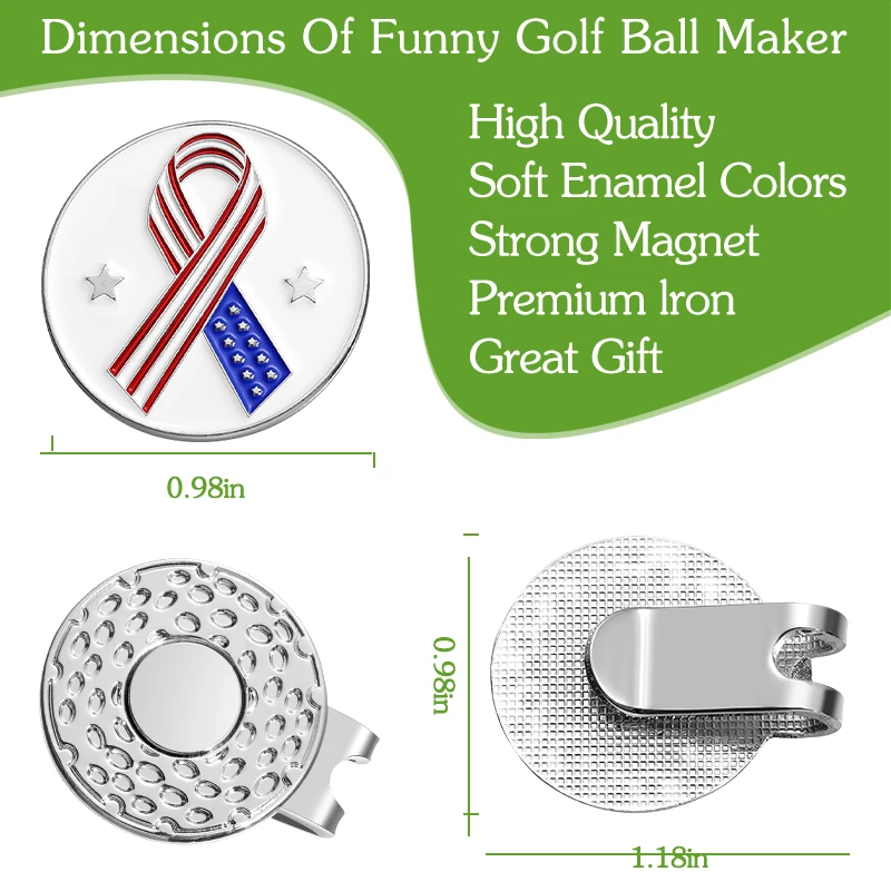 Klip topi Golf magnetik, penanda bola Golf logam untuk hadiah, topi bisbol, aksesori dekoratif, Klip Untuk Teman