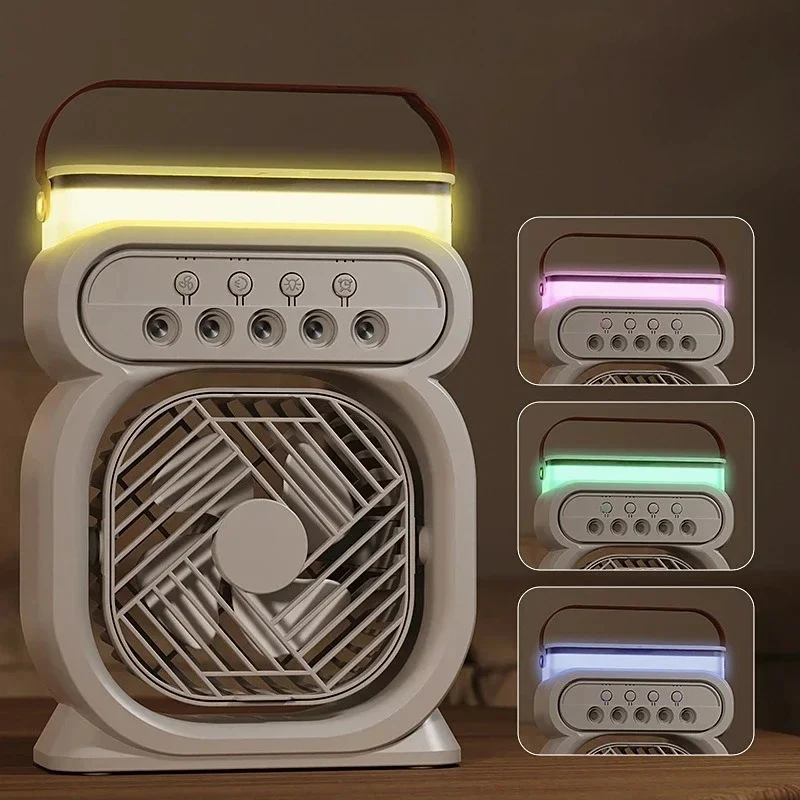 

3 in 1 Fan AIr Conditioner Household Mini Air Cooler LED Night Light Portable Humidifier Air Adjustment Fan Office Home Fan
