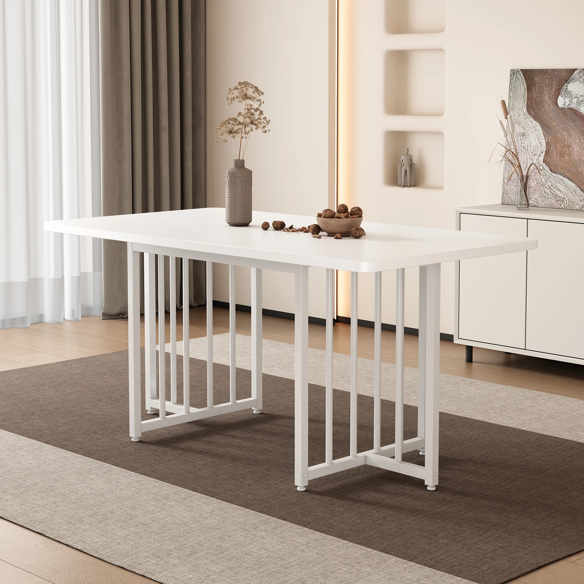 VSOGA Modern dining table, 158x76x75 cm, easy to install, White