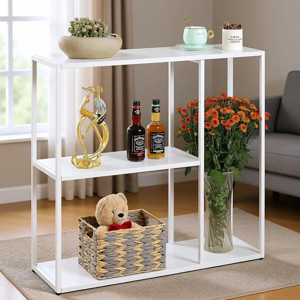 

White 31 Storage Rack for Entrance, Foyer, Hallway, Sofa Area, Living Room, Bar, and Kitchen